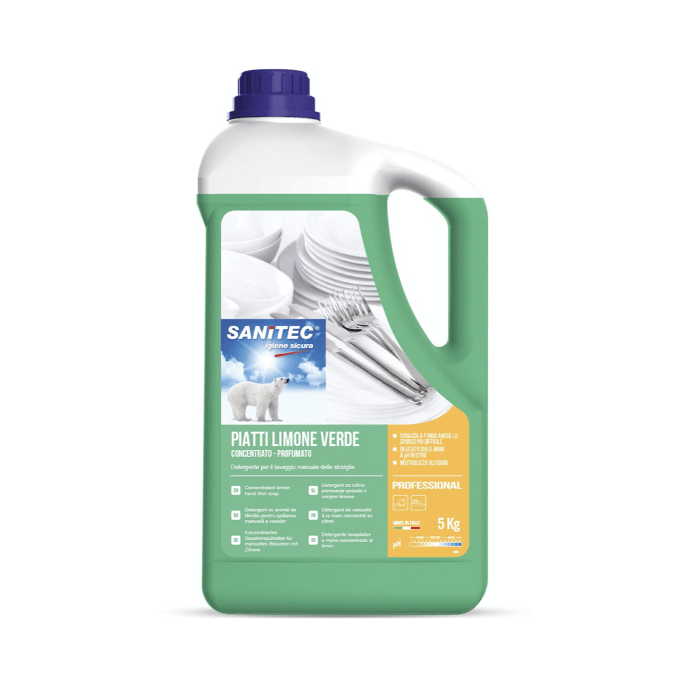 Detergent za ročno pomivanje posode Piatti Limone Sanitec 5 KG
